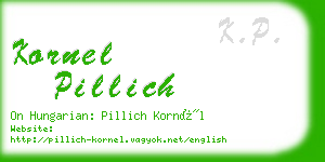 kornel pillich business card